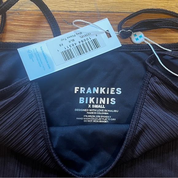 Frankies Bikinis Black Plisse Tankini - Picture 3 of 6